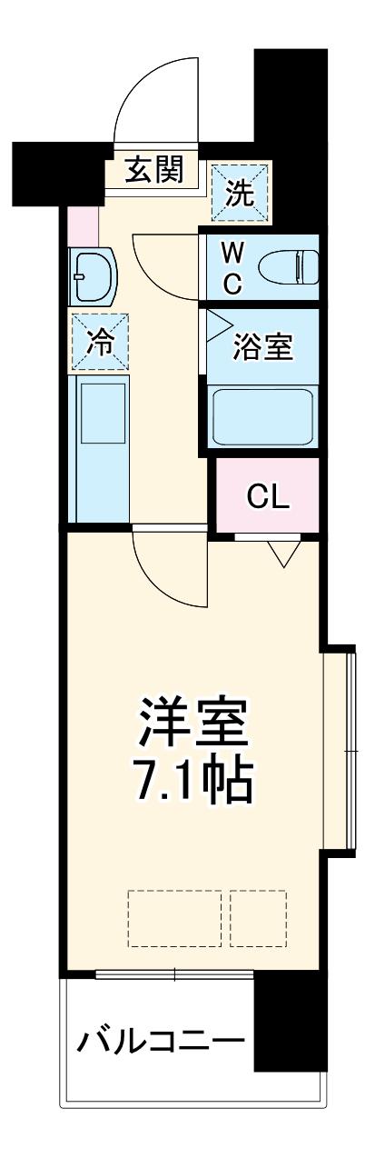 ヴェルト川口(1K/7階)の間取り写真