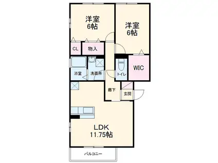 ハーモニアス瑞江Ⅱ(2LDK/2階)の間取り写真