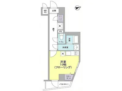 ADレジデンス久我山(ワンルーム/3階)の間取り写真