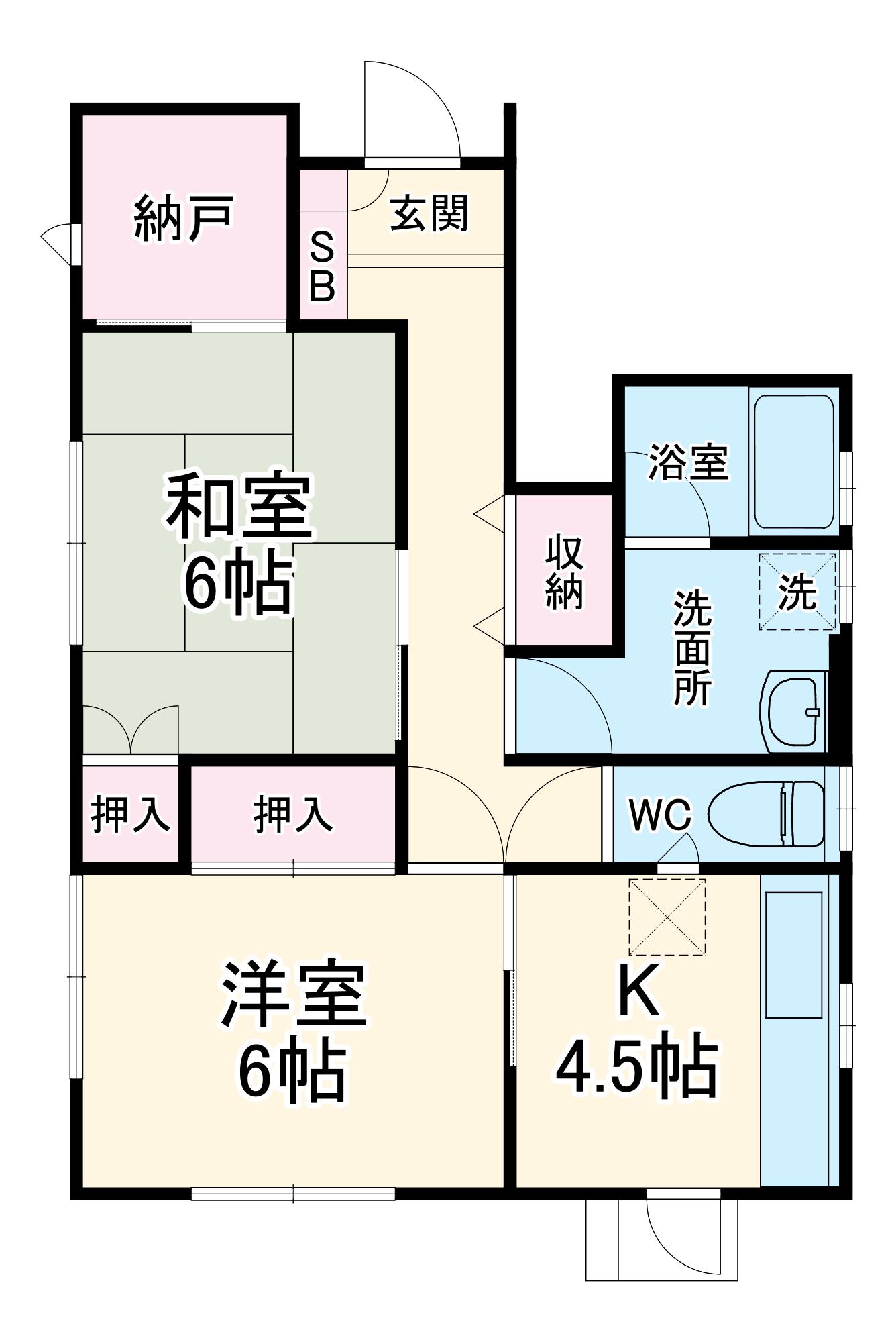 京浜東北・根岸線 大宮駅(埼玉) バス乗車時間:12分 中並木バス停で下車 徒歩8分 3階建 築22年(2K)の間取り写真