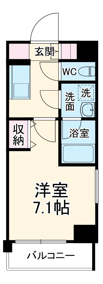 アイルグランデ横浜サウス(1K/7階)の間取り写真
