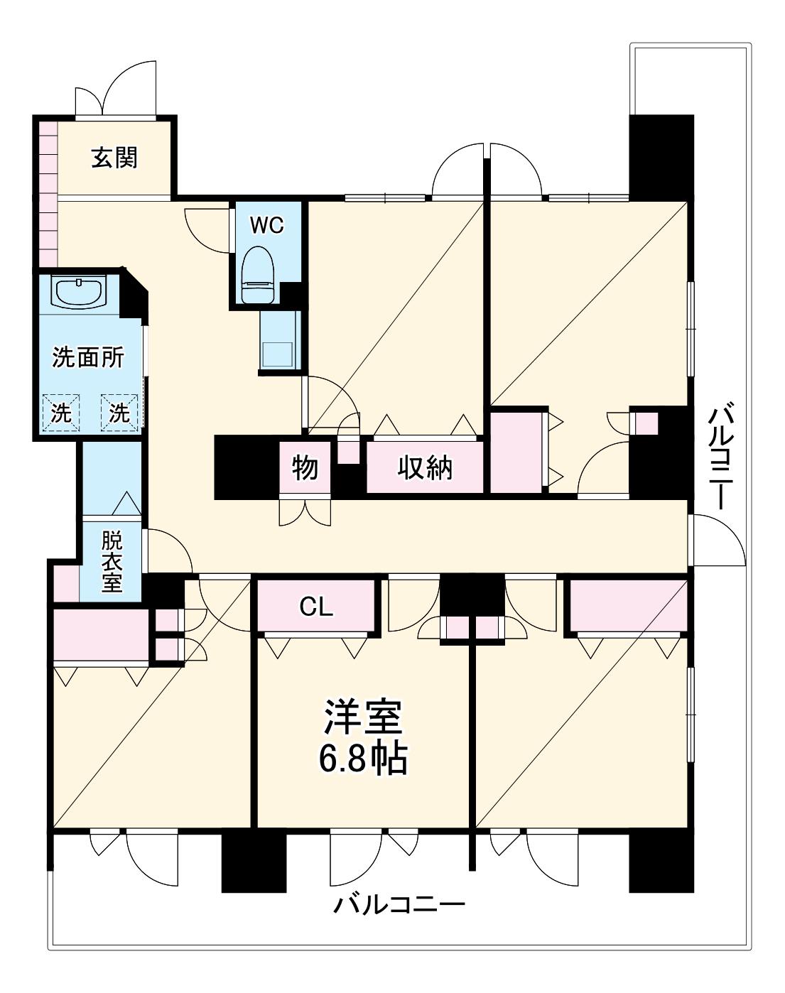ロイヤルパークスERささしま D-ROOM SHARE ささしま(ワンルーム/3階)の間取り写真