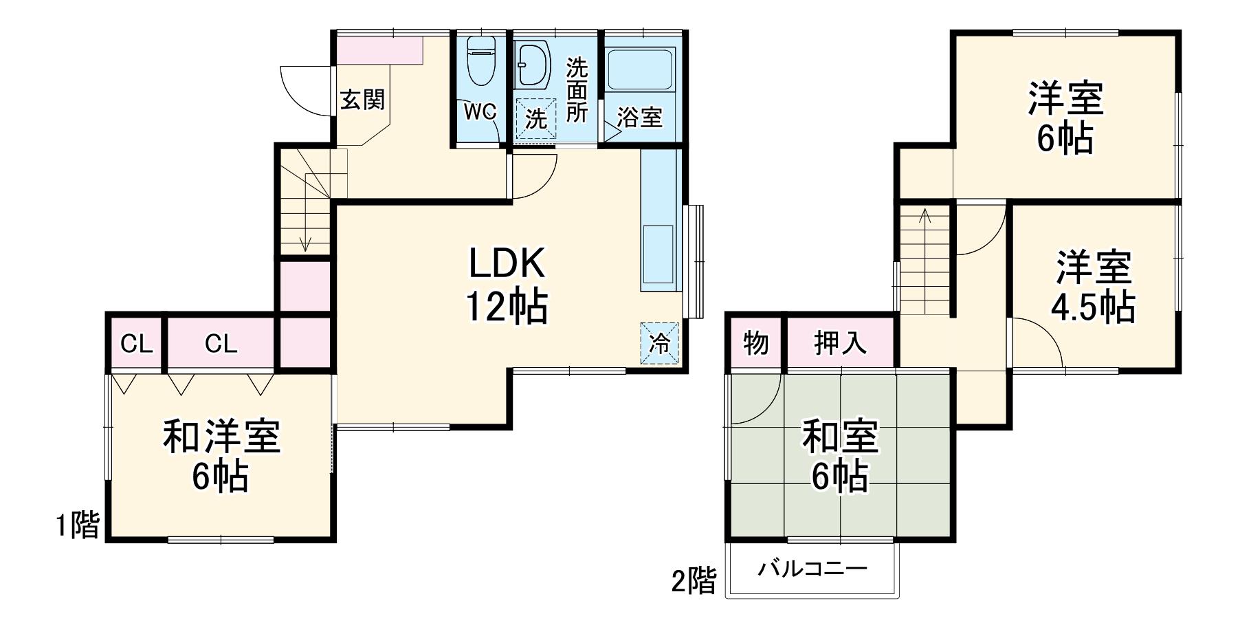 東海道本線 平塚駅 バス乗車時間:25分 下出縄バス停で下車 徒歩1分 2階建 築39年(4LDK)の間取り写真