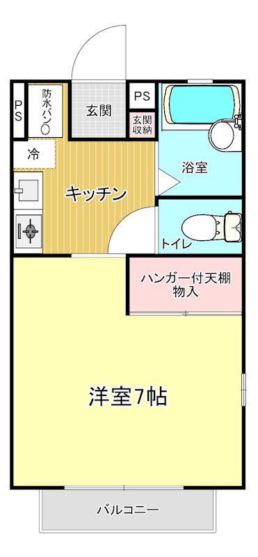 サニービラ戸塚(1K/1階)の間取り写真