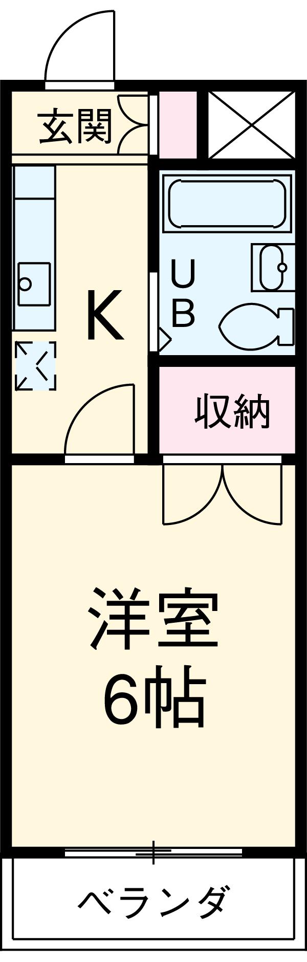 メゾンドツインクル(1K/2階)の間取り写真