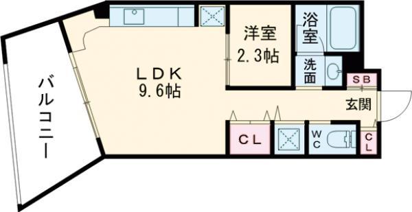 GRANDSTORY用賀2(1LDK/3階)の間取り写真