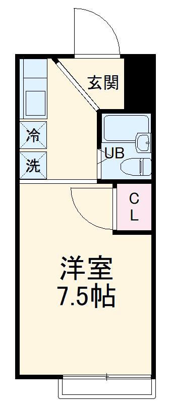西幕張ハイツ(1K/2階)の間取り写真