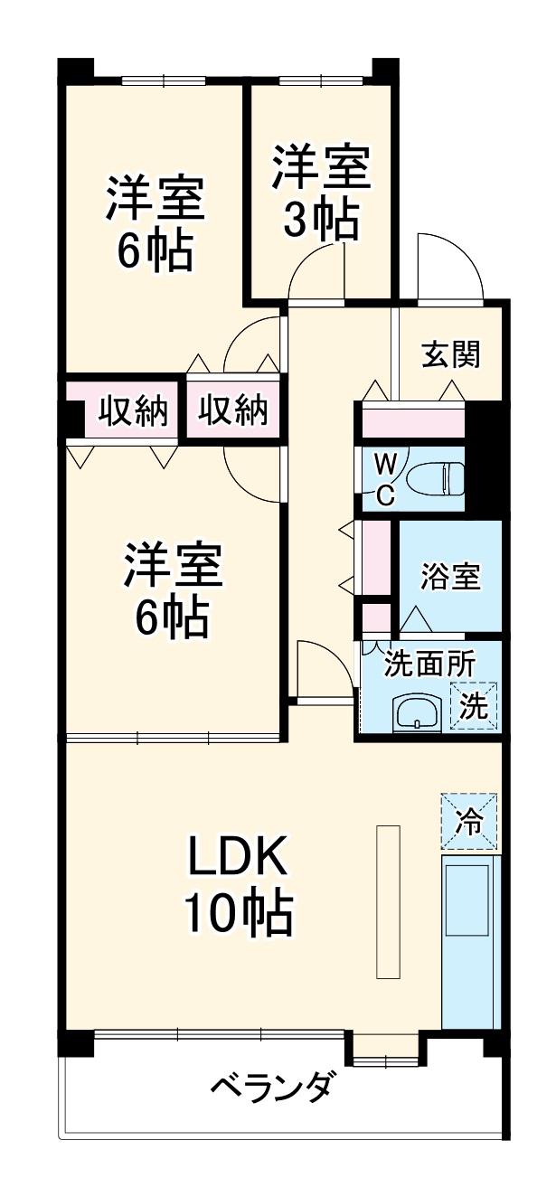 リアライズ柏Ⅱ(3LDK/9階)の間取り写真