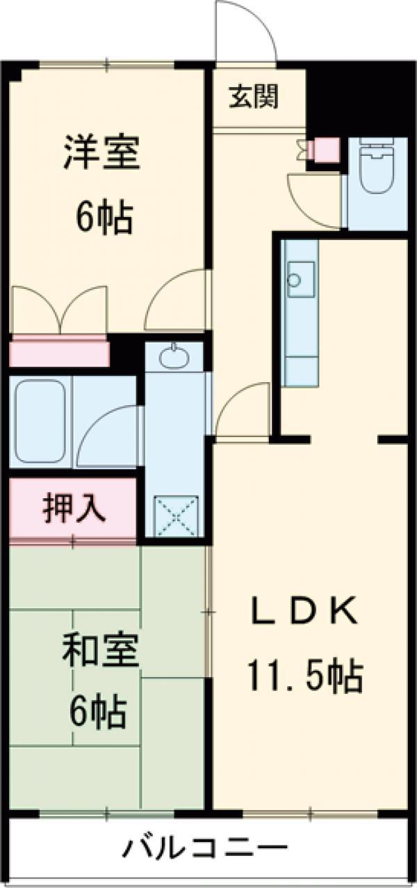 アーバンシティー西葛西(2LDK/3階)の間取り写真