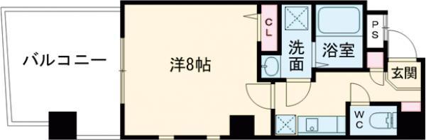 AXIS東浅草(1K/8階)の間取り写真