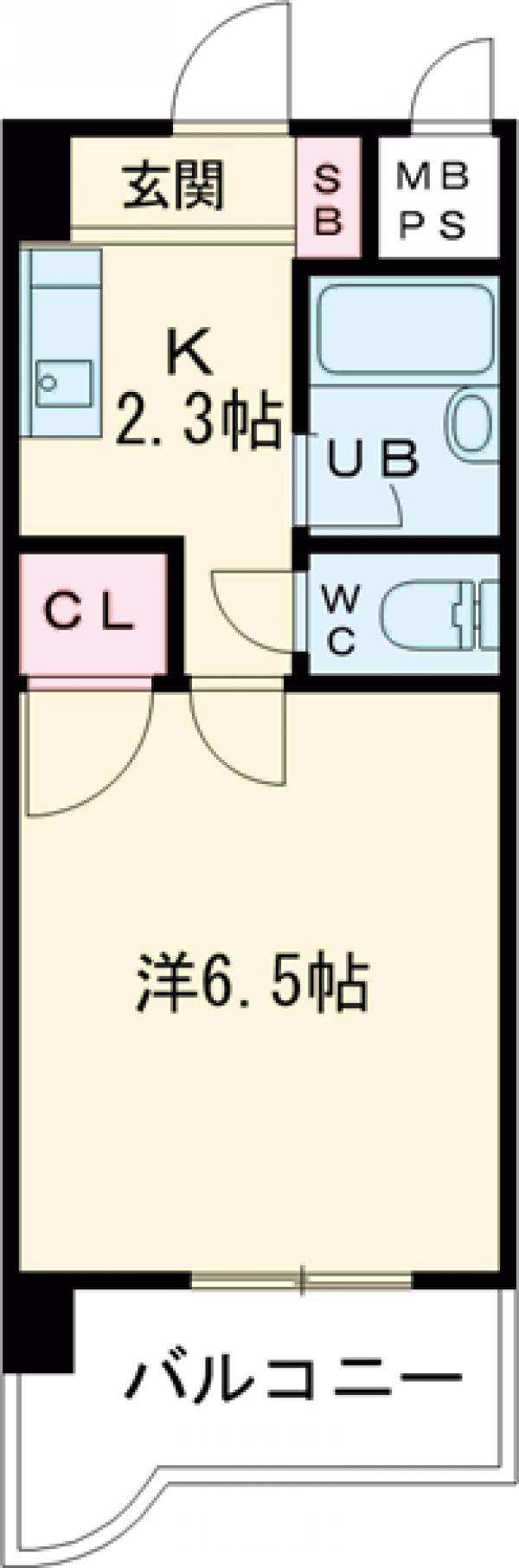 ロマネスク城南第2(1K/5階)の間取り写真