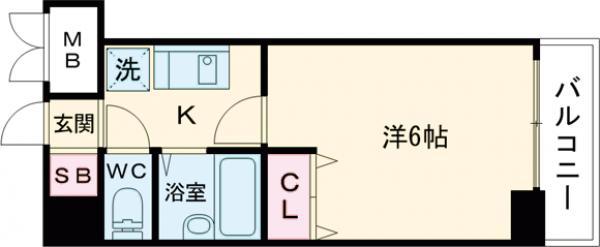 メインステージ三軒茶屋(1K/5階)の間取り写真