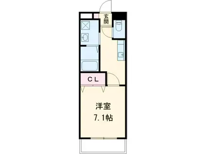 RYUSEN(1K/1階)の間取り写真