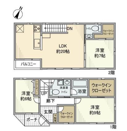 京王電鉄相模原線 京王堀之内駅 徒歩12分 2階建 築23年(3LDK)の間取り写真