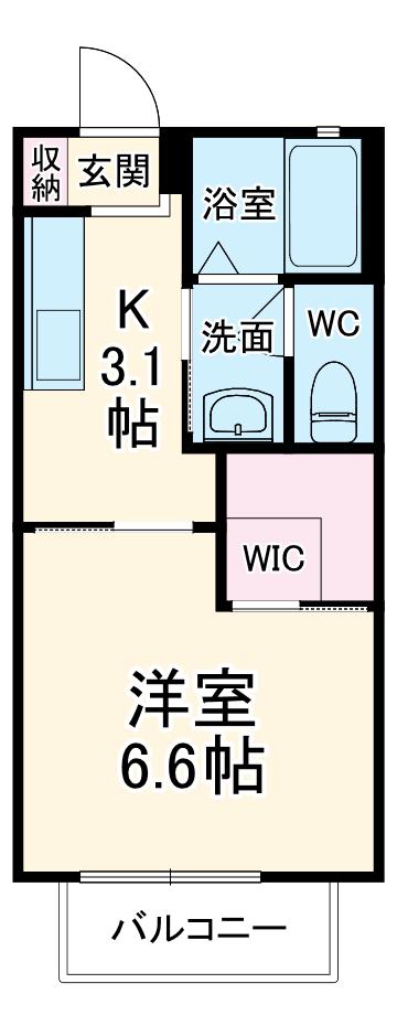 GRANDSOLEIL Ⅰ(1K/1階)の間取り写真