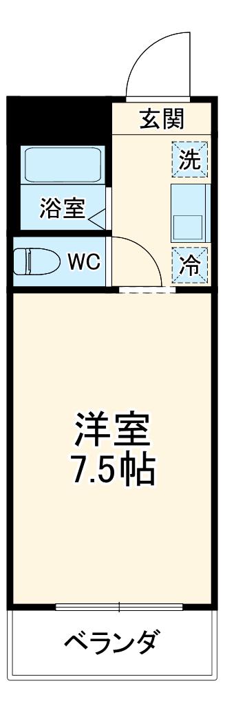 グリーンピア守口(1K/2階)の間取り写真