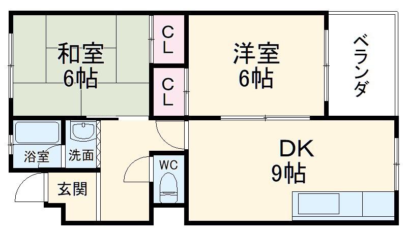 トキワハイツ(2DK/3階)の間取り写真