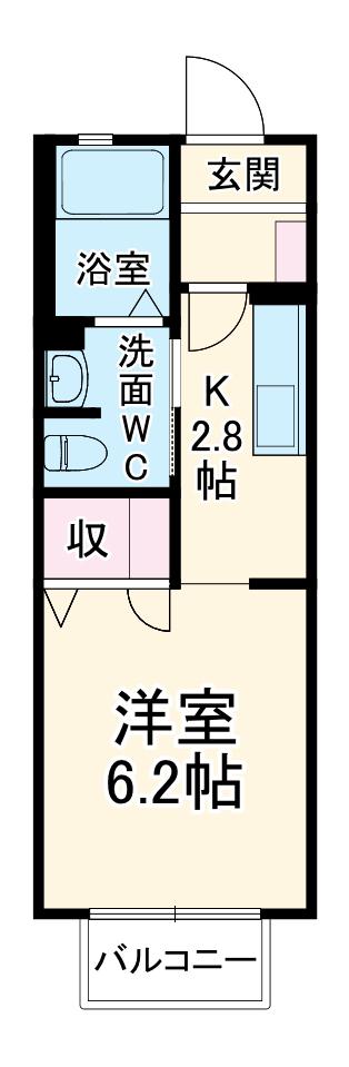 GRAN TESTA 1(1K/2階)の間取り写真