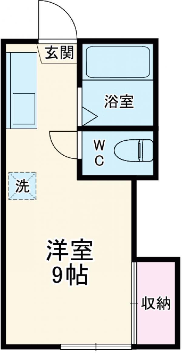 臼田ハイツⅢ(ワンルーム/2階)の間取り写真