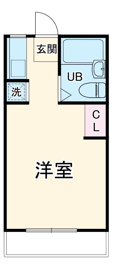サイレンスコーポ(ワンルーム/1階)の間取り写真