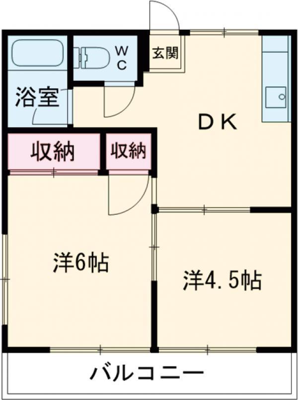 K-FLAT南篠崎(2DK/1階)の間取り写真