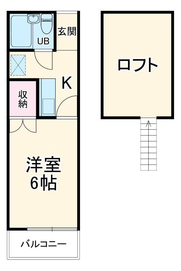 ヴィラヴィアン鷺沼(1K/2階)の間取り写真