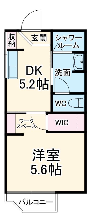 フォーブルヒロ(1DK/2階)の間取り写真