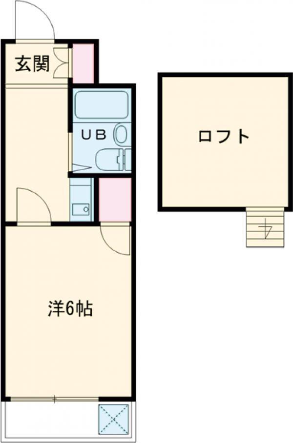 コスモス21(1K/2階)の間取り写真
