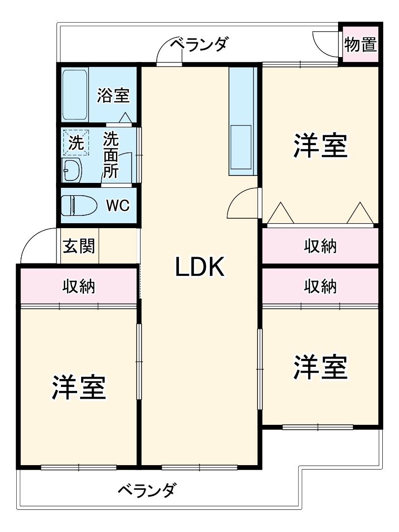 スプレッドランドA棟(3LDK/3階)の間取り写真
