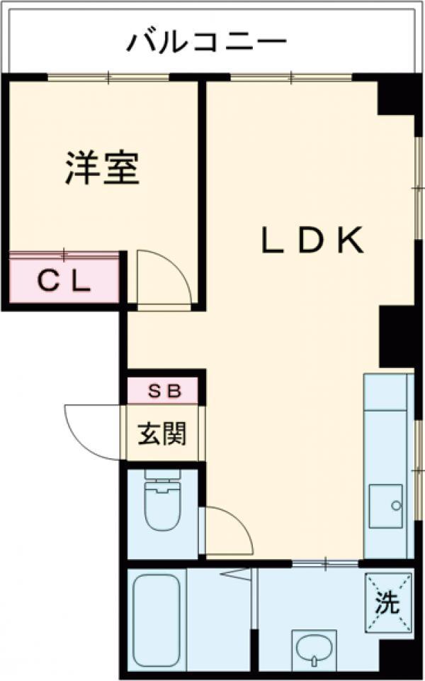 ニューハウス亀戸(1LDK/7階)の間取り写真