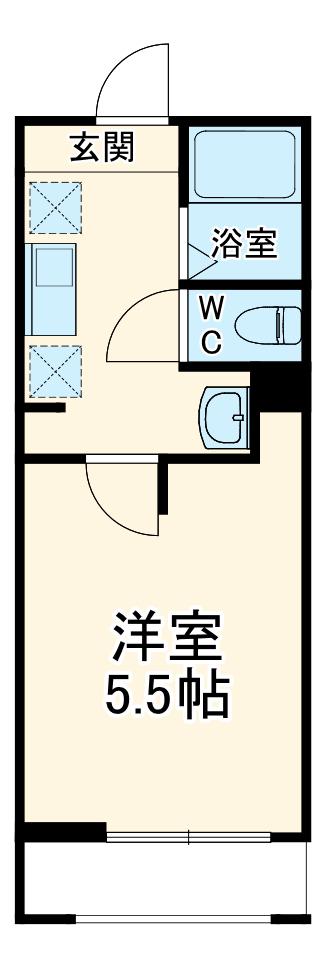 OPEN RISE大和田Ⅰ(1K/3階)の間取り写真