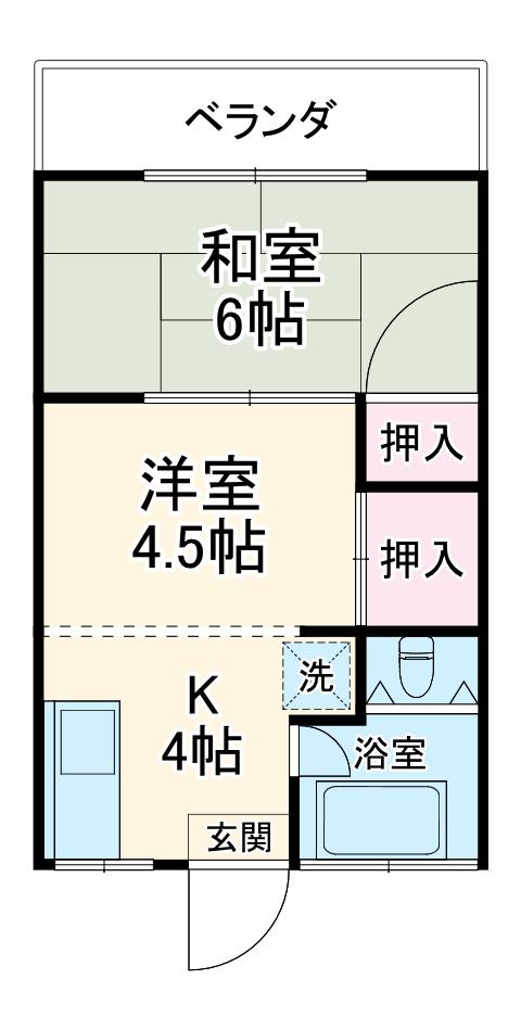 コーポ浅科(2K/2階)の間取り写真