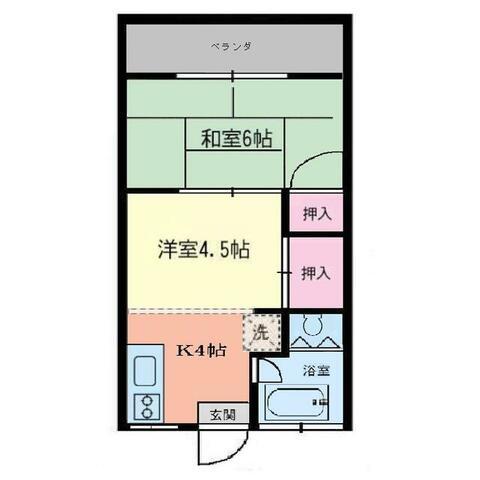 コーポ浅科(2K/2階)の間取り写真