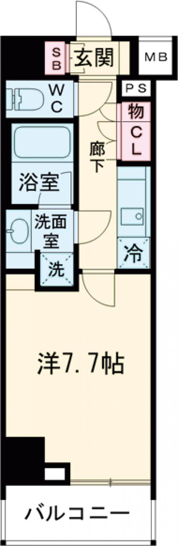 クレヴィスタ板橋西台Ⅱ(1K/6階)の間取り写真