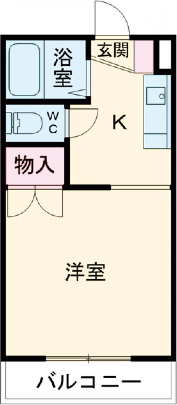 南台ハイツA(1K/1階)の間取り写真