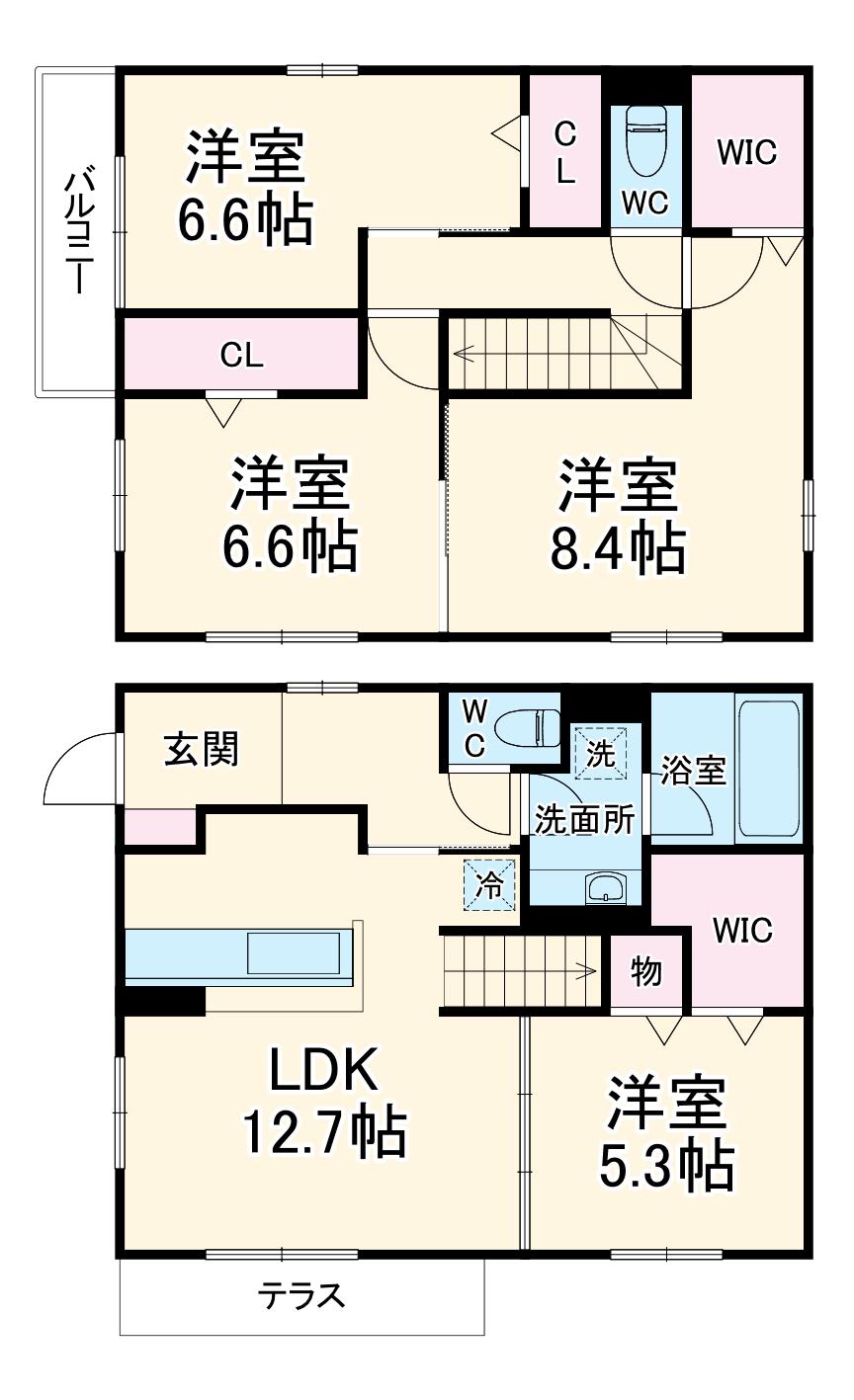 東海道本線 茅ケ崎駅 徒歩16分 2階建 新築(4LDK)の間取り写真