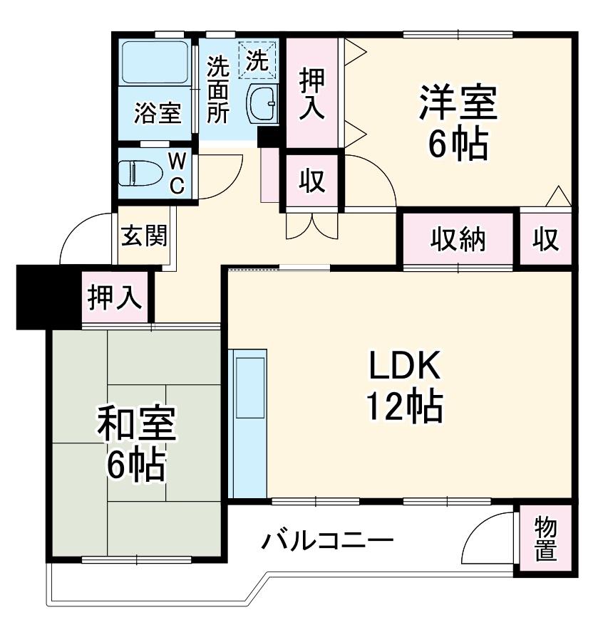 舩橋グリーンハイツ2-8-1(2LDK/2階)の間取り写真
