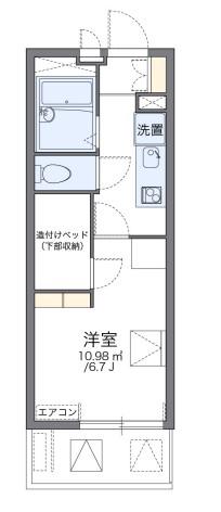 レオパレスメルベーユ(1K/2階)の間取り写真
