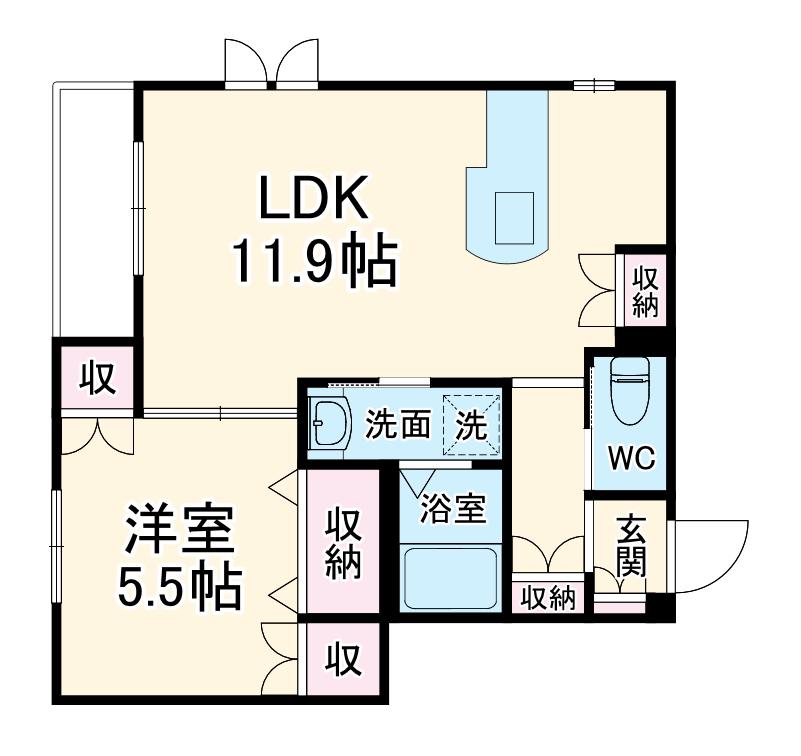 ALIVIO IKEGAMI(1LDK/2階)の間取り写真