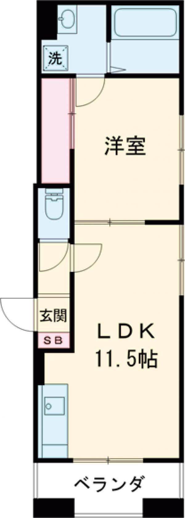 ブリーズコート扇橋(1LDK/1階)の間取り写真