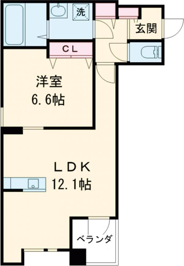 ブリーズコート扇橋(1LDK/1階)の間取り写真