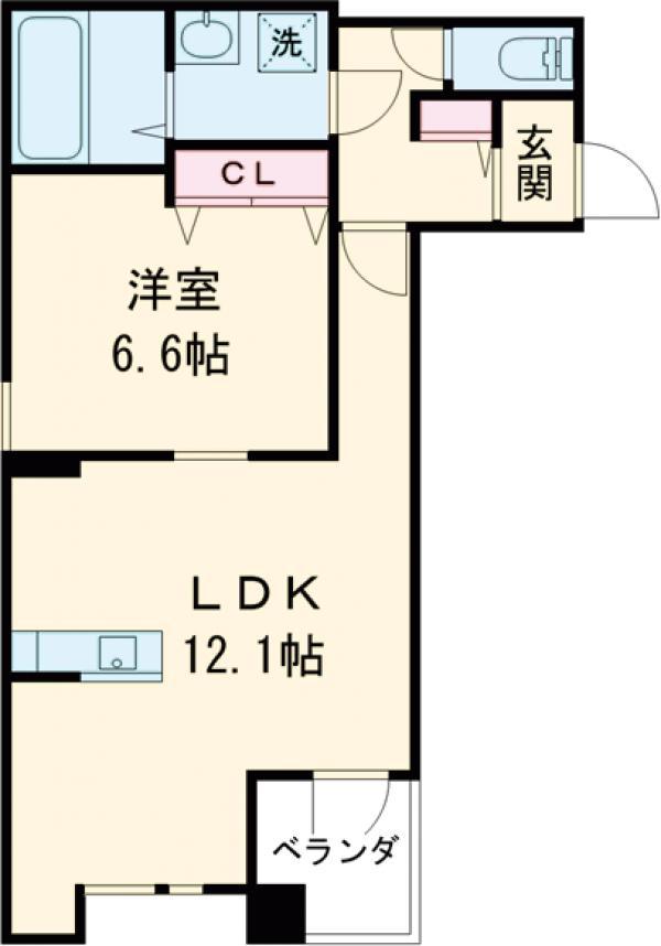 ブリーズコート扇橋(1LDK/3階)の間取り写真