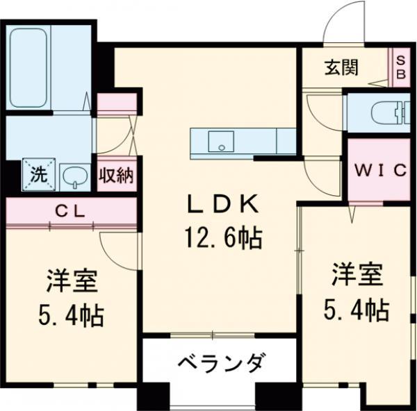 ブリーズコート扇橋(2LDK/3階)の間取り写真