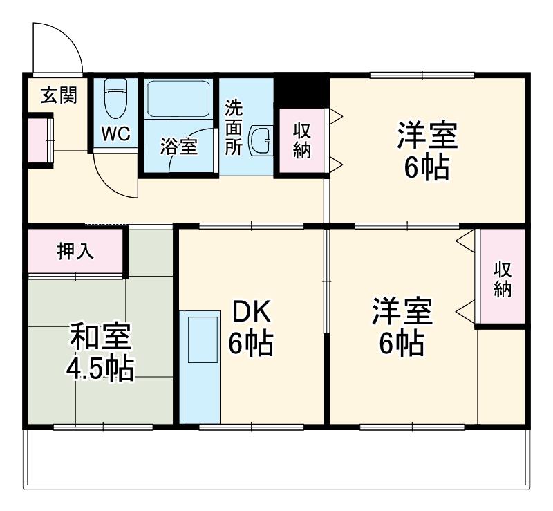 きめたマンション(3DK/3階)の間取り写真