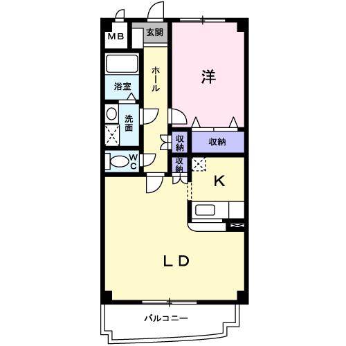 メゾン ド オーブⅡ(1LDK/3階)の間取り写真