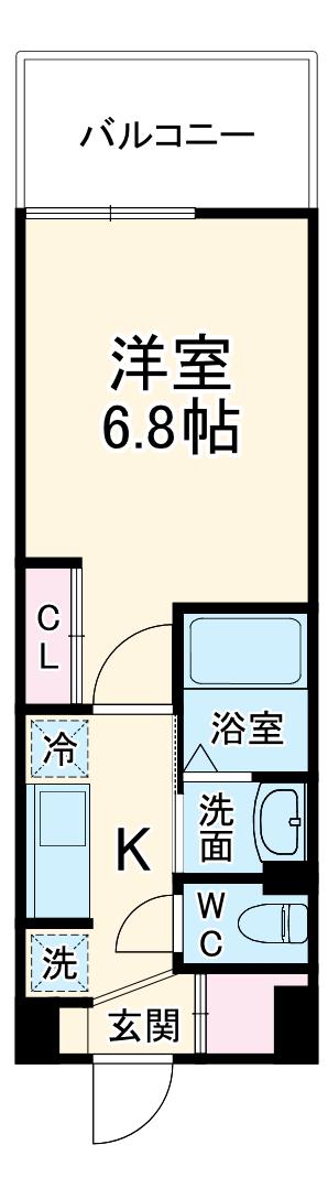 LUXE新大阪Ⅵ(1K/5階)の間取り写真