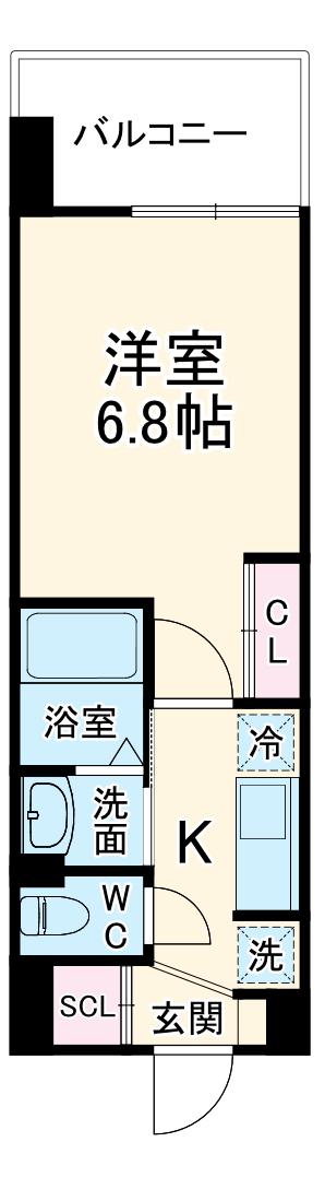 LUXE新大阪Ⅵ(1K/7階)の間取り写真