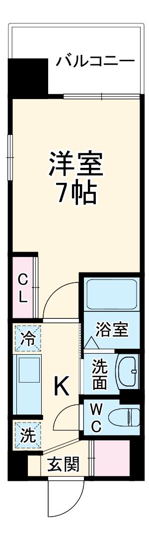 LUXE新大阪Ⅵ(1K/9階)の間取り写真