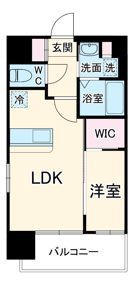 LUXE新大阪Ⅵ(1LDK/9階)の間取り写真