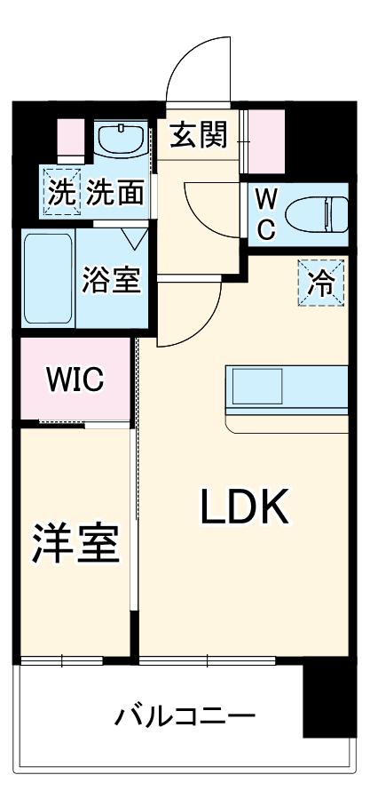 LUXE新大阪Ⅵ(1LDK/9階)の間取り写真